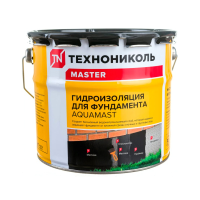 Мастика гидроизоляционная ФУНДАМЕНТНАЯ  AquaMast (1вед=3кг=1кг/м2)