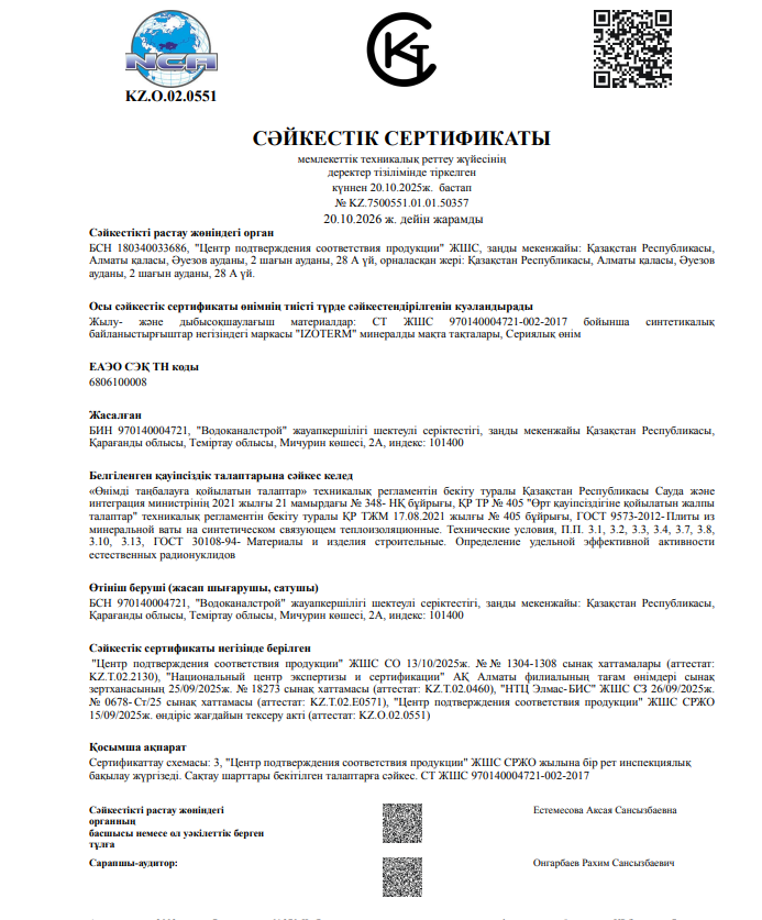 Каменная вата IZOTERM каз.