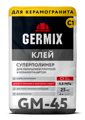 GM-45 Клей Суперполимер для облицовки плиткой и керамогранитом 25 кг