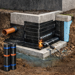 Гидроизоляция подземных и инженерных конструкций с применением Техноэласт (ЭПП)