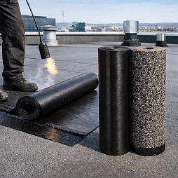 В 2025г. самый популярный продукт для гидроизоляция плоской кровли – это Техноэласт (ЭКП, ЭПП) 